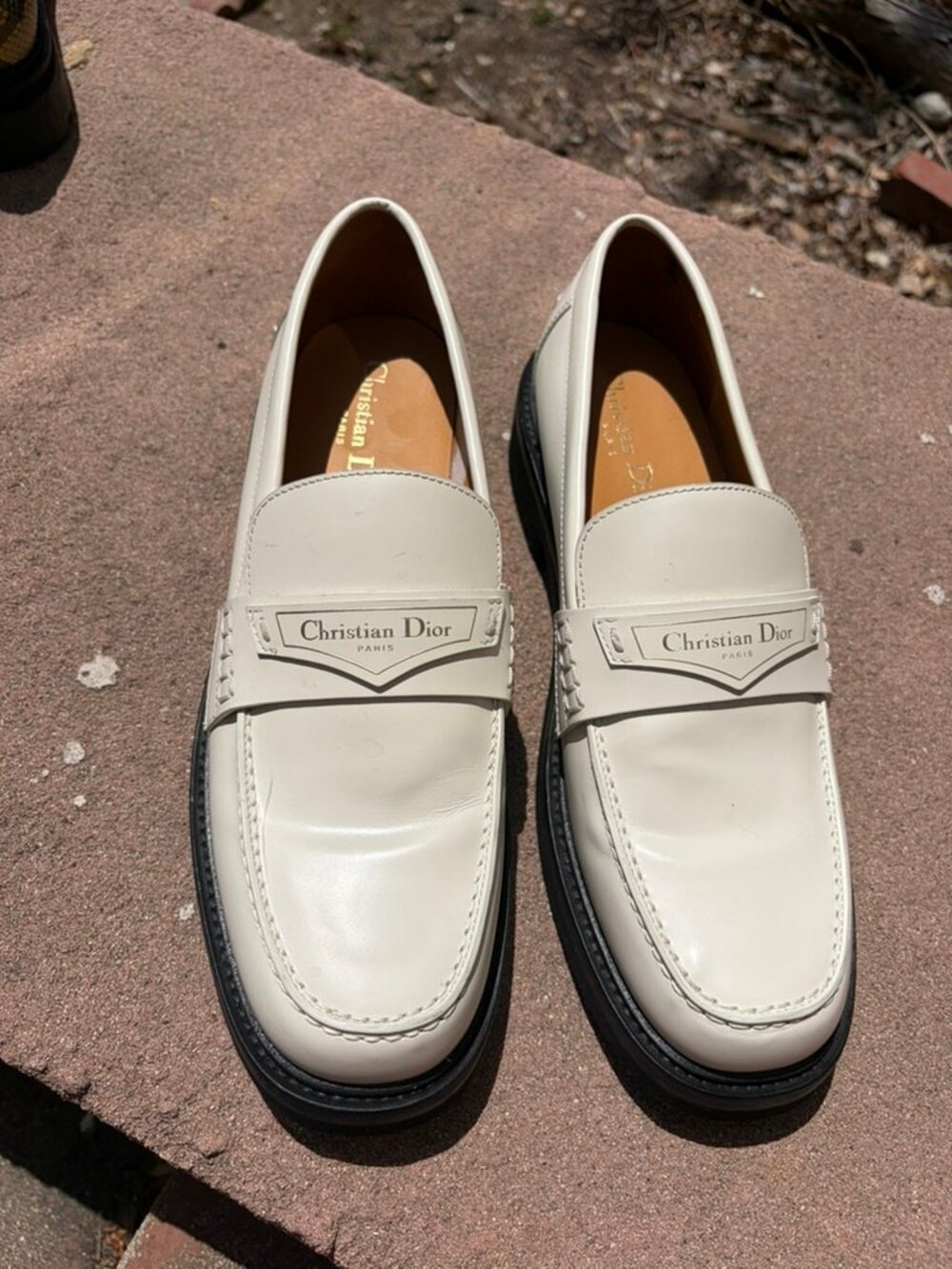 Christian Dior-inspired white loafers size 41
